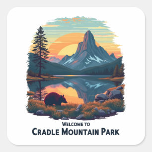 Welcome to Cradle Mountain National Australian Square Sticker