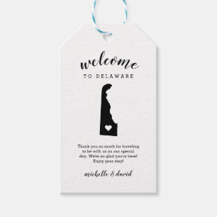 Welcome to Delaware Calligraphy Wedding Gift Tags