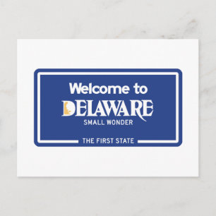 Welcome to Delaware - USA Road Sign Postcard