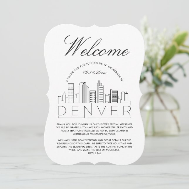 Welcome to Denver | Guests Details Invitation (Standing Front)