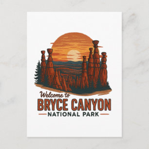 Welcome to Embroidery Bryce Canyon National USA  Holiday Postcard