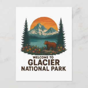 Welcome to Embroidery Glacier National USA Park Holiday Postcard