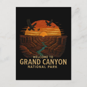 Welcome to Embroidery Grand Canyon National USA Holiday Postcard