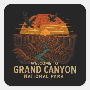 Welcome to Embroidery Grand Canyon National USA  Square Sticker