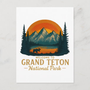 Welcome to Embroidery Grand Teton National USA Holiday Postcard