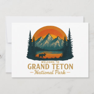 Welcome to Embroidery Grand Teton National USA Invitation