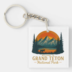 Welcome to Embroidery Grand Teton National USA  Key Ring