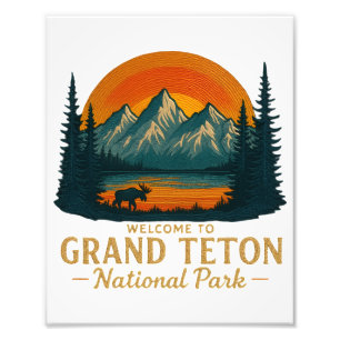 Welcome to Embroidery Grand Teton National USA Photo Print