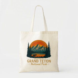 Welcome to Embroidery Grand Teton National USA Tote Bag