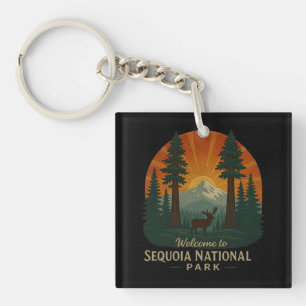 Welcome to Embroidery Sequoia National USA Park Key Ring