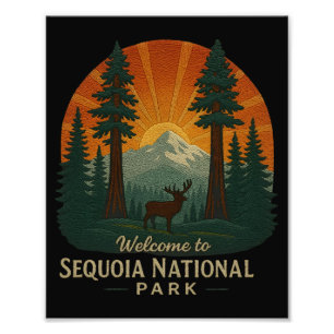 Welcome to Embroidery Sequoia National USA Park Photo Print