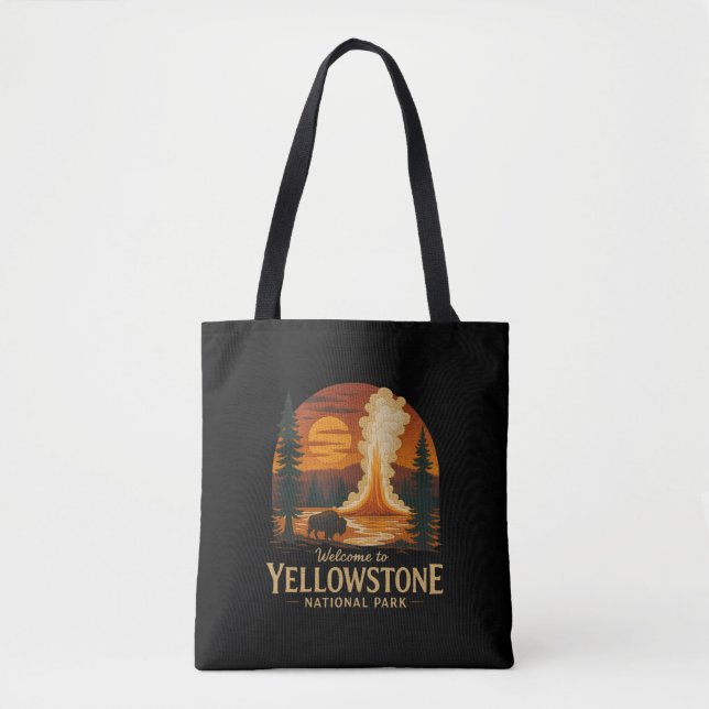 Welcome to Embroidery Yellowstone National USA  Tote Bag (Front)