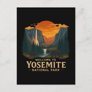 Welcome to Embroidery Yosemite National USA  Holiday Postcard