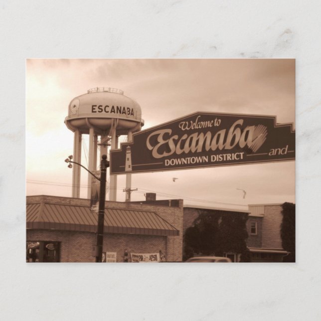 Welcome To Escanaba Post Cards (Front)