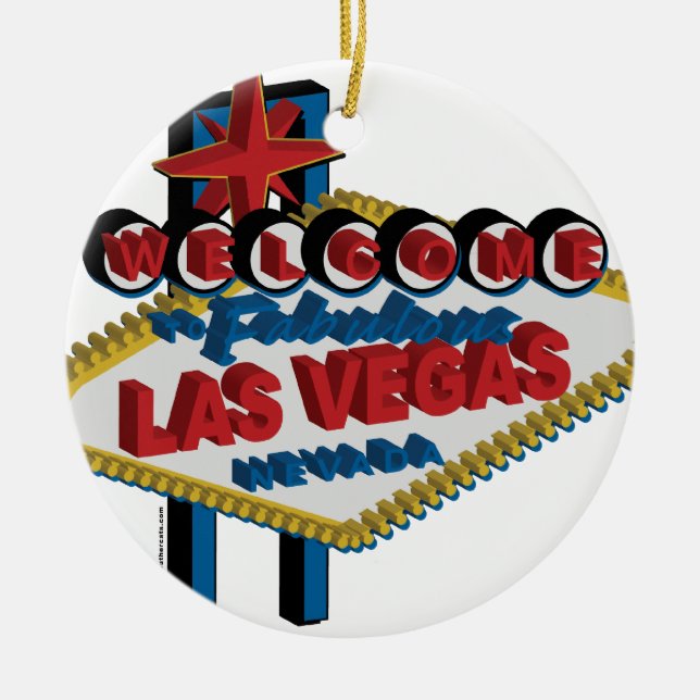 Welcome to Fabulous Las Vegas Ceramic Tree Decoration (Front)