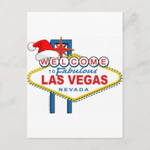 Welcome to Fabulous Las Vegas Christmas Holiday Postcard