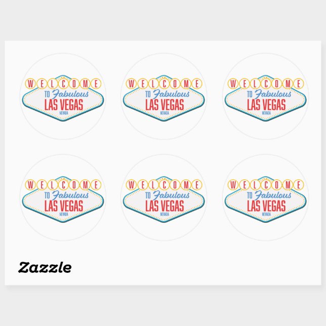 Welcome to Fabulous las vegas Classic Round Sticker (Sheet)