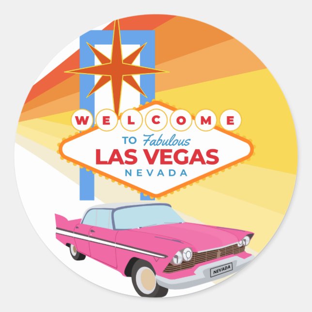 Welcome to fabulous Las Vegas Classic Round Sticker (Front)