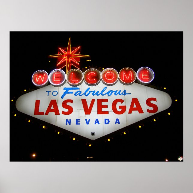 Welcome to Fabulous Las Vegas Neon Poster Print (Front)