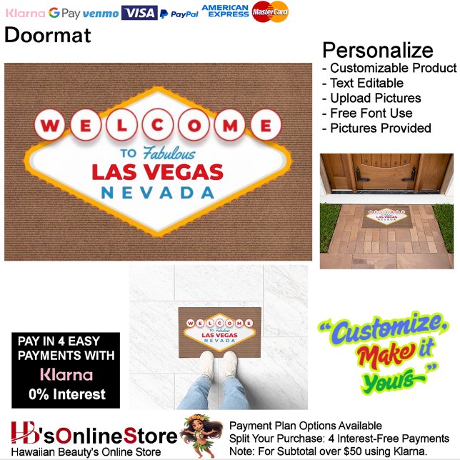 Welcome to Fabulous Las Vegas Nevada Doormat (Welcome to Fabulous Las Vegas Nevada Doormat.)