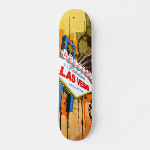 Welcome to Fabulous Las Vegas Nevada Sign Vintage Skateboard