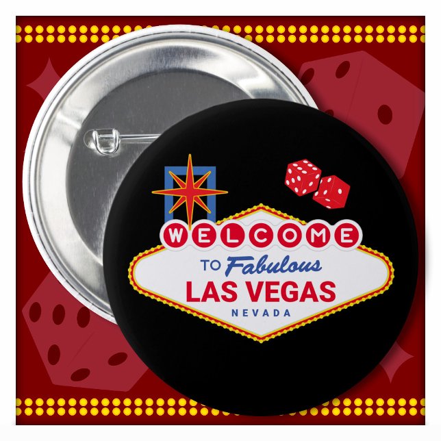 Welcome To Fabulous Las Vegas Trip Las Vegas Sign 6 Cm Round Badge (Creator Uploaded)