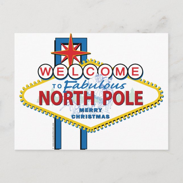 Welcome to Fabulous North Pole Postcard (Front)