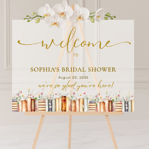 Welcome to Floral Book Story Bridal Shower  Acrylic Sign