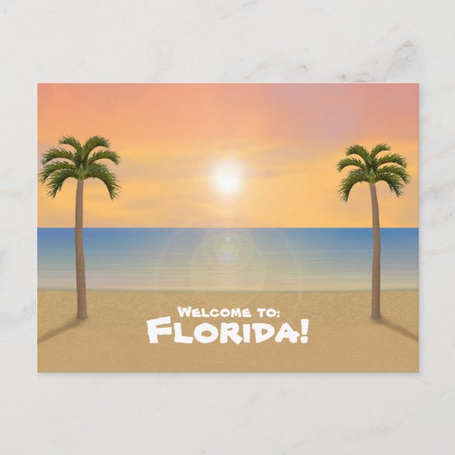 Welcome to Florida: Beach Scene Postcard (Front)