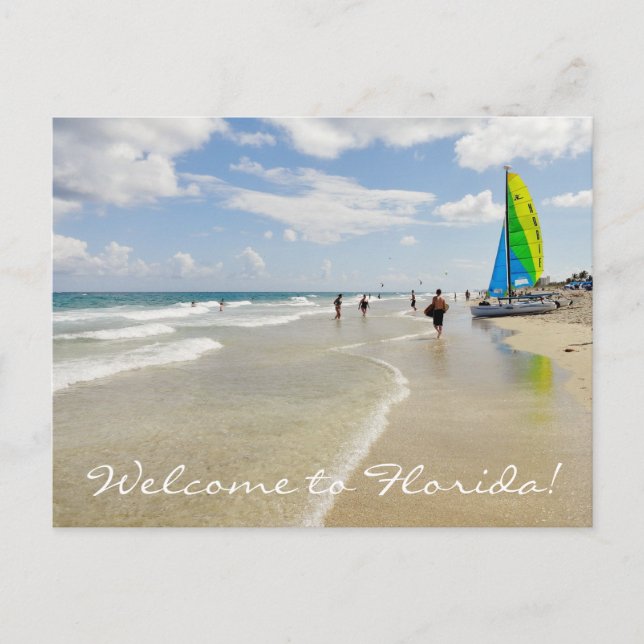 Welcome to Florida / ocean and beach Postcard (Front)