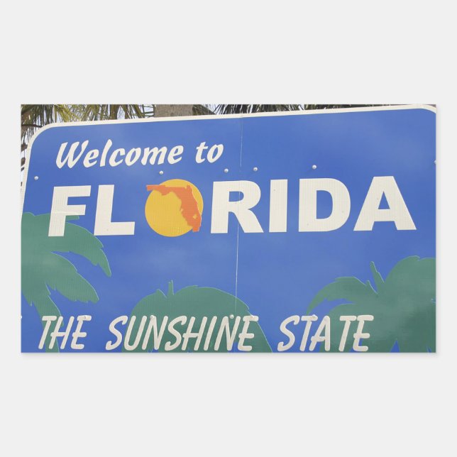Welcome to Florida sign Rectangular Sticker (Front)