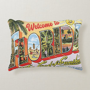 Welcome to Florida vintage pics Decorative Cushion
