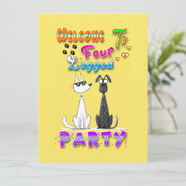 Welcome To Four Legged Party Announcement (Standing Front)