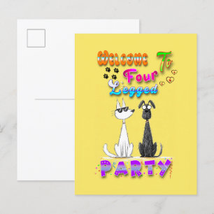 Welcome To Four Legged Party Announcement Postcard