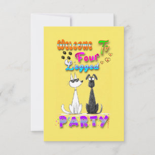Welcome To Four Legged Party Card