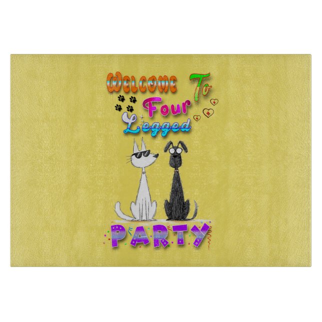 Welcome To Four Legged Party Cutting Board (Front)