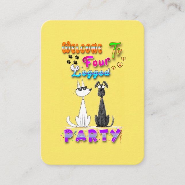 Welcome To Four Legged Party Discount Card (Front)