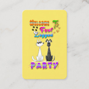 Welcome To Four Legged Party Discount Card