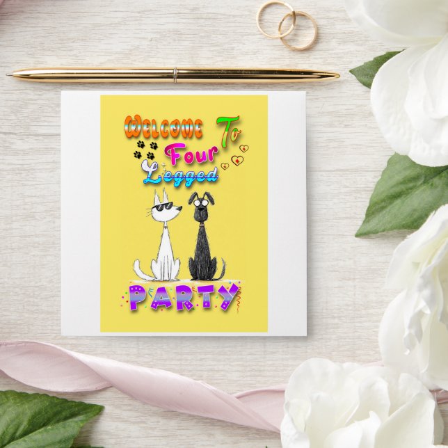 Welcome To Four Legged Party Envelope (Wedding)