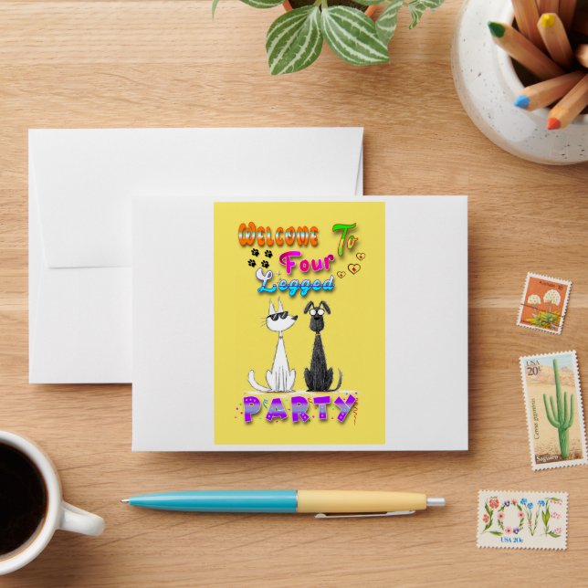 Welcome To Four Legged Party Envelope (Desk)