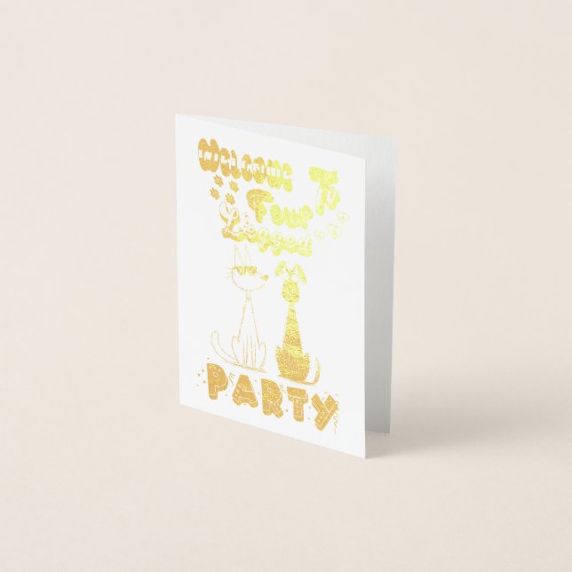 Welcome To Four Legged Party Foil Card (Front)