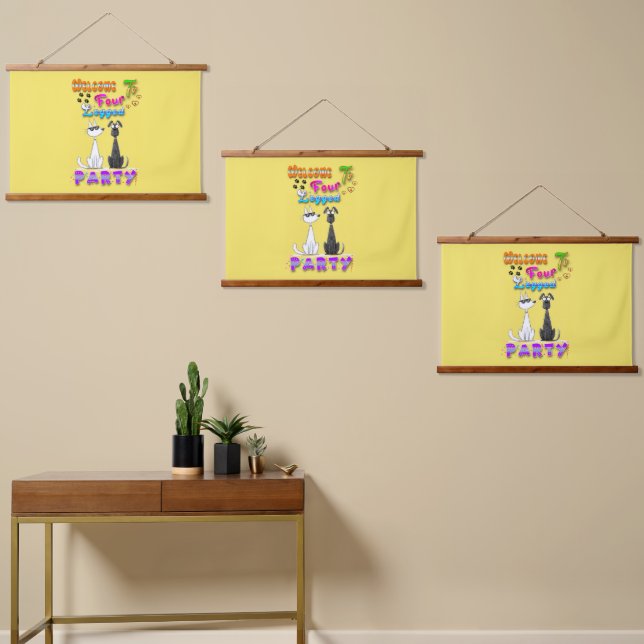 Welcome To Four Legged Party Hanging Tapestry (Asymmetrical)