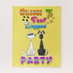 Welcome To Four Legged Party Jigsaw Puzzle