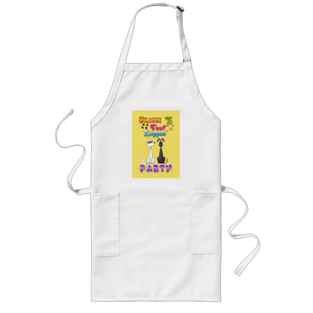 Welcome To Four Legged Party Long Apron (Front)
