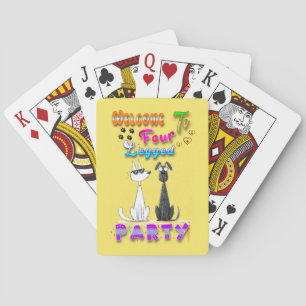 Welcome To Four Legged Party Playing Cards