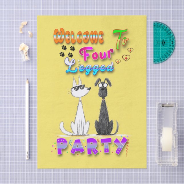 Welcome To Four Legged Party Tissue Paper (Craft)