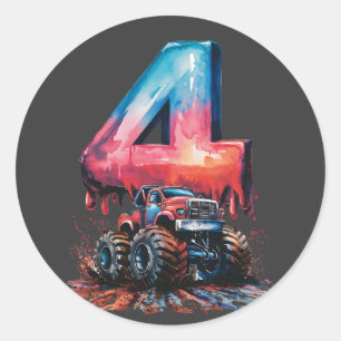 Welcome to Fourth A Monstrous Truck Legend Begins. Classic Round Sticker