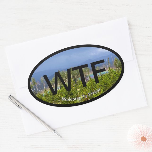 Welcome to Fraser Oval Sticker (Envelope)