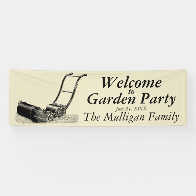 Welcome to Garden Party Custom Outdoor Banner (Horizontal)