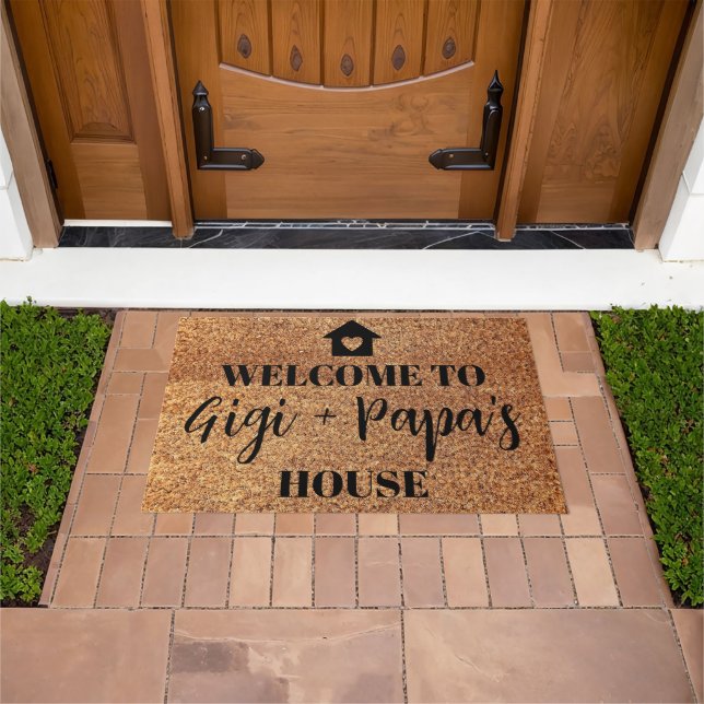 Welcome to Gigi and Papa's House Personalised Doormat (Outdoor)
